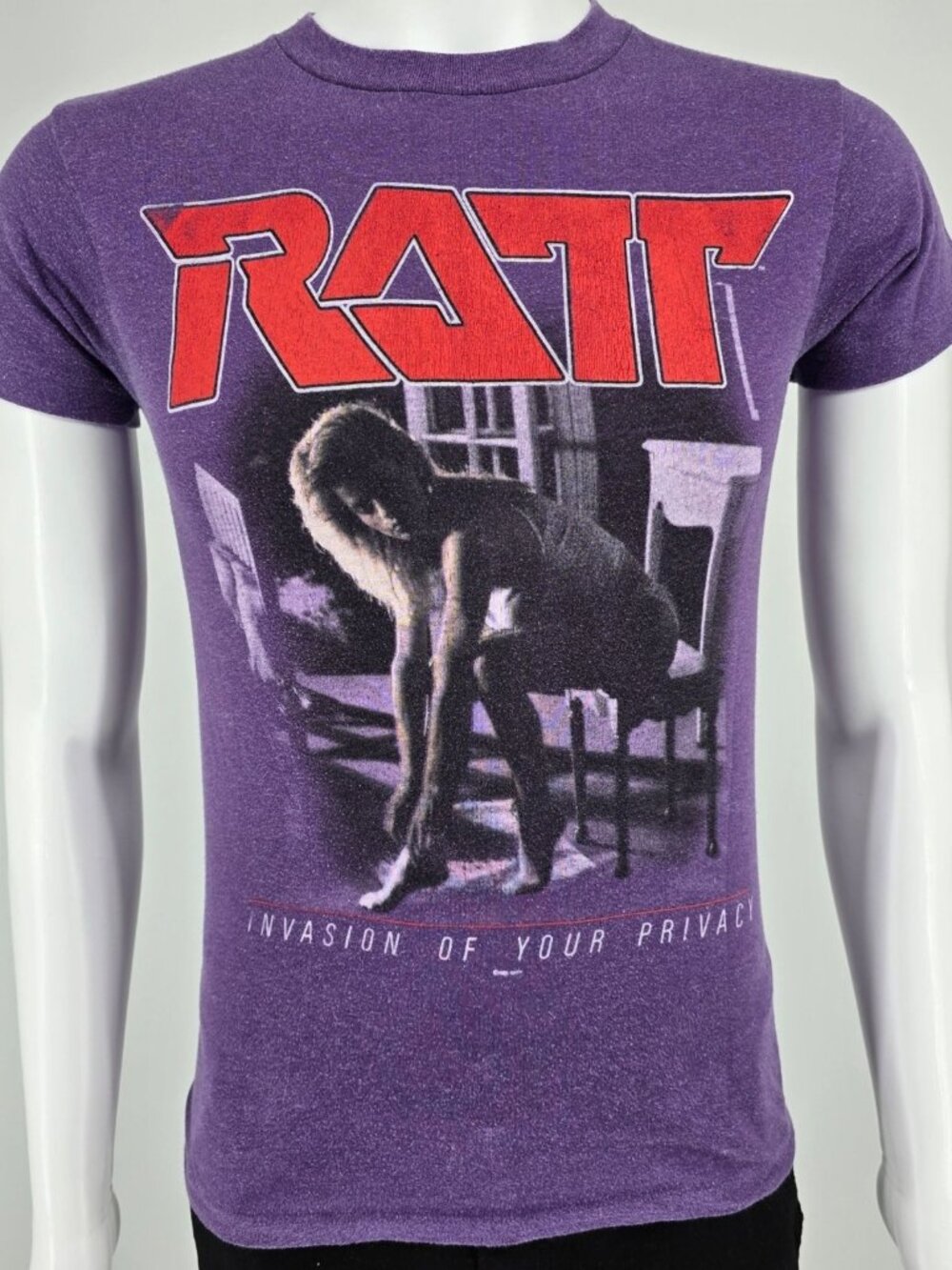 Vintage 1980s Ratt Invasion of Your Privacy Tour 1985 Concert T-Shirt (XS/S)